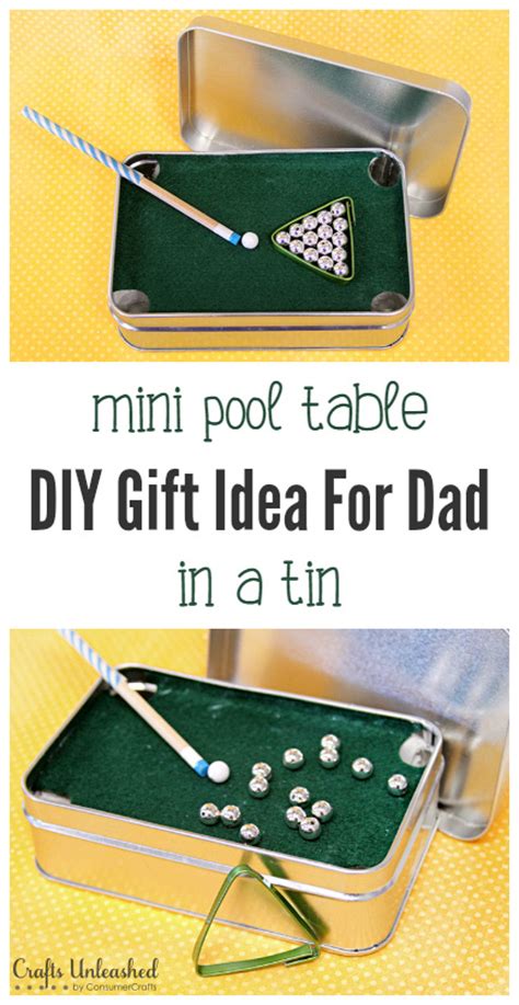 Maybe you would like to learn more about one of these? DIY Gift for Dad: Mini Pool Table in a Tin - Crafts Unleashed