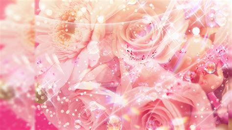 Pink Flowers With Glitters Hd Girly Wallpapers Hd Wallpapers Id 60155