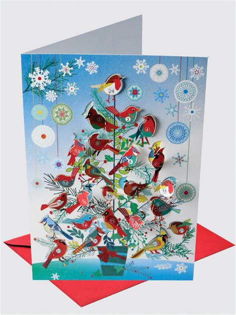 Advent Calendar Card Made In The Uk Birds Size 115 X Etsy Uk