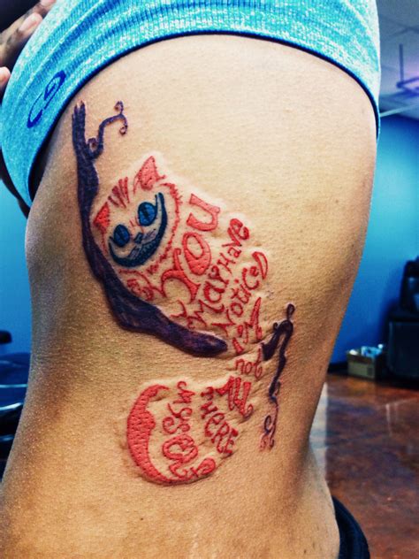 Alice in wonderland tattoo designs Cheshire Cat tattoo I'm in love with this tattoo. I'll ...