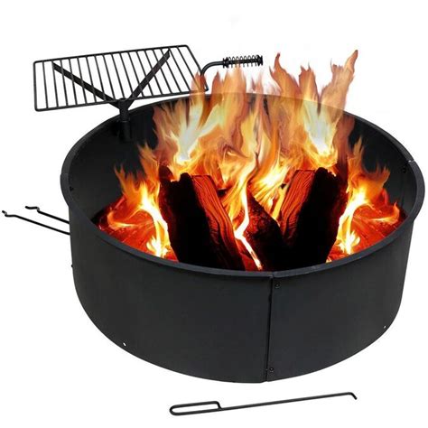 Sunnydaze Decor Wood Burning Fire Pit Campfire Ring With Cooking Grate