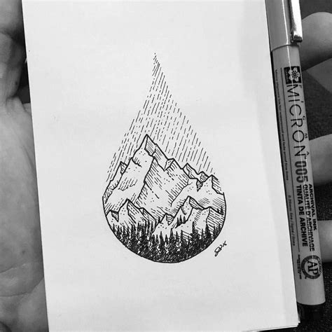 Tribal designs drawing straight on with a sharpie 15 cool tribal abstract tattoo designs. Mountains sharpie drawing | Easy nature drawings, Nature ...