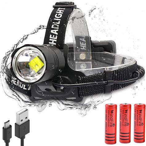 Powerful 120000 Lumens Led Head Torch Rechargeable Xhp70 Head Torches