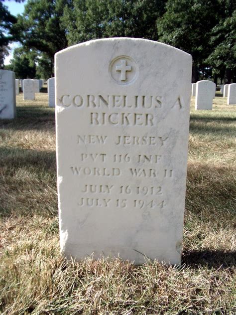 116th Infantry Regiment Roll Of Honor Pvt Cornelius A Ricker