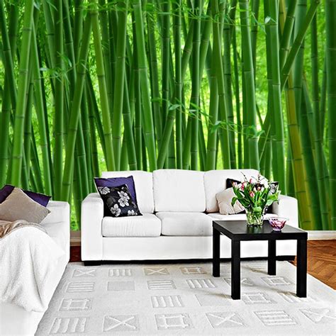 Green Bamboo Forest Nature Photo Wallpaper Mural Home