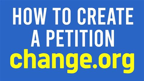 How To Start A Petition On Youtube