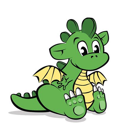 Cute Dragon Cartoon Digital Art By Michal Staniewski