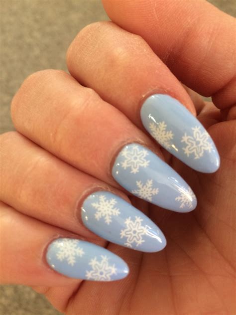Winter Nails Snowflakes Icy Blue Frozen Holiday Nails Nails Beauty