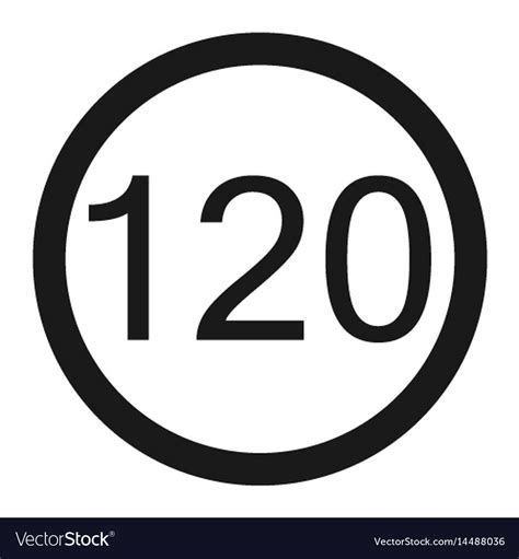 Maximum Speed Limit 120 Sign Line Icon Royalty Free Vector