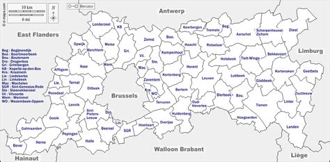 Kaart Vlaams Brabant Gemeenten Vogels