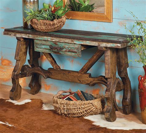 Western Furniture Ox Yoke Console Tablelone Star Western