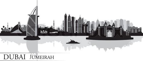 Dubai jumeirah lakes towers city skyline silhouette backgrounds. Dubai Jumeirah skyline silhouette ... | Stock vector ...