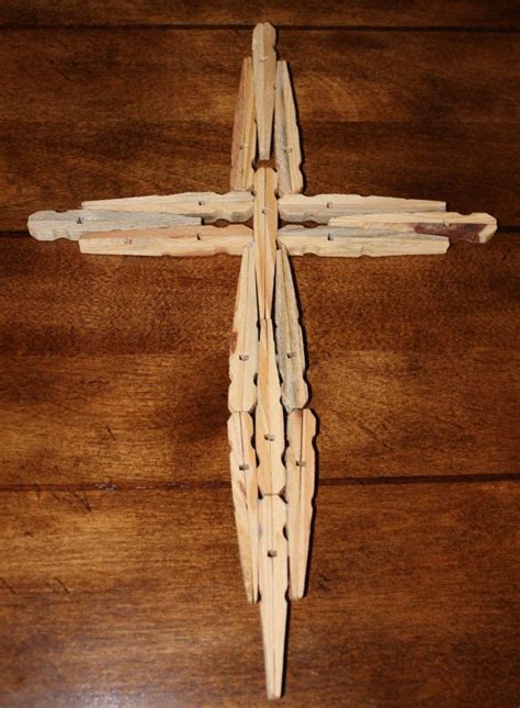 Wooden Cross By Samanthastreasure On Etsy 800 Clothespin Cross