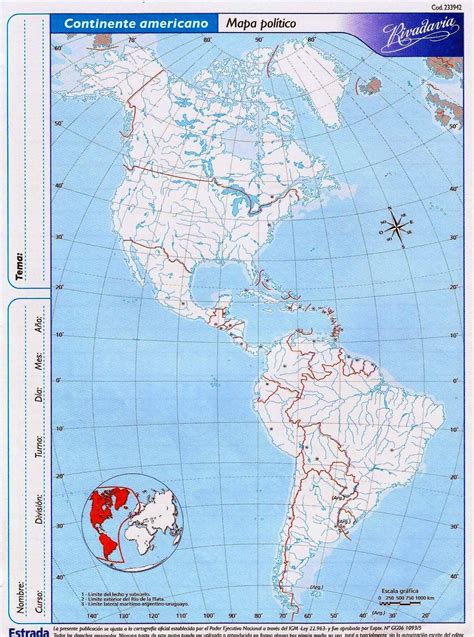 mapa de continente americano politico imagui
