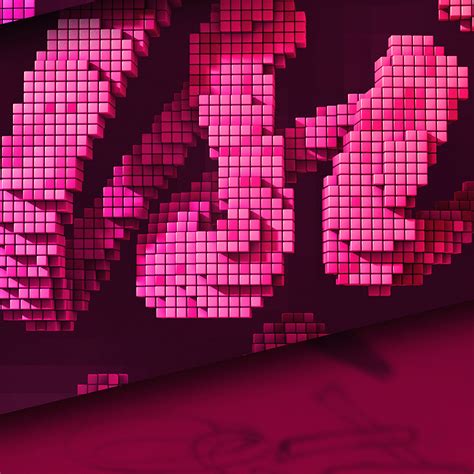 I Love Papers Vw89 Digital Pixel Art Pink Pattern Background