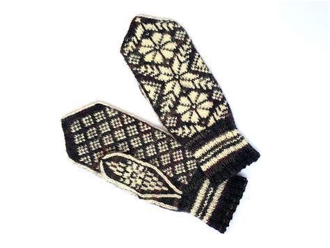Hand Knit Nordic Mittens Unisex Mittens Scandinavian Gloves Etsy