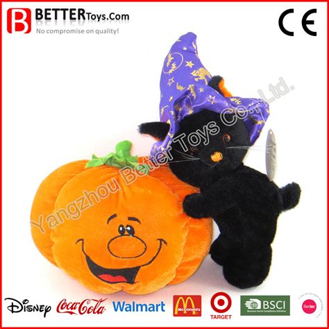 Halloween Stuffed Toy Plush Soft Cat And Pumpkin China Halloween Plush Toy And Stuffed