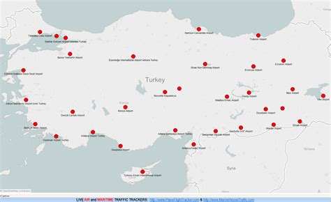 Turkey Airports Map Plane Flight Tracker