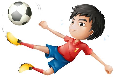 Kid Football Player Cartoon Image A