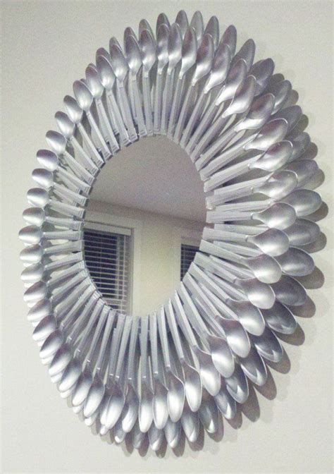28 Creative Ways To Repurpose And Reuse Plastic Spoons Mirror Crafts