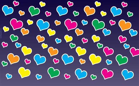 Colorful Hearts Wallpaper Wallpapersafari Heart Wallpaper Hd