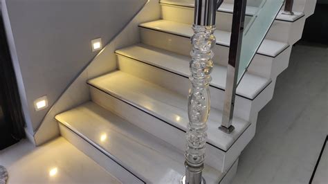 Extra framing adds necessary support to. White Indian marble Stairs and Staircase steel glass ...