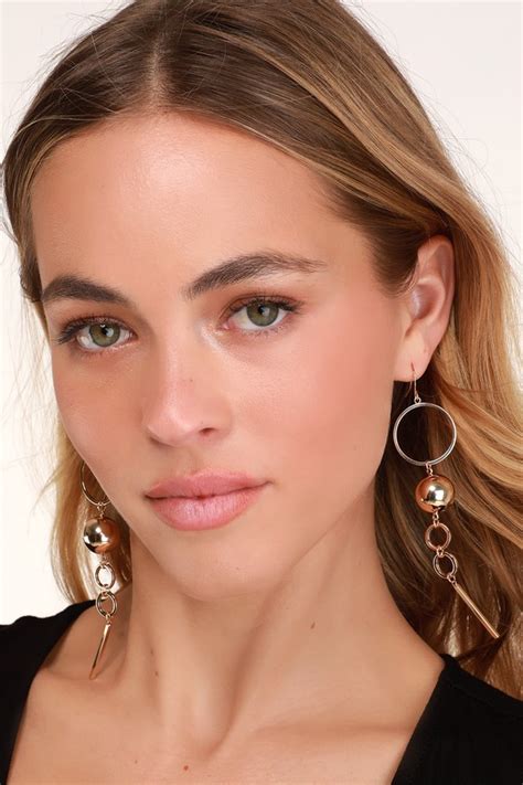 Chic Gold Earrings Gold Statement Earrings Modern Earrings Lulus