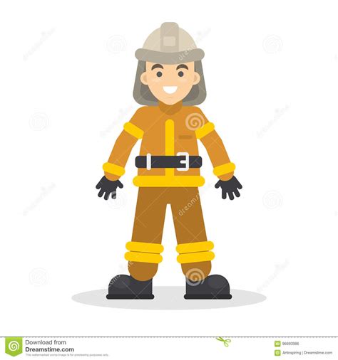 Cartoon Firefighter Character Isolated On White Background Vector 85687025