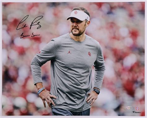 Lincoln Riley Signed Oklahoma Sooners 16x20 Photo Inscribed Boomer