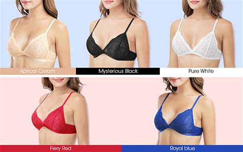 Wingslove Womens Triangle Bra Sexy Semi Sheer Lace Wirefree Non Padded