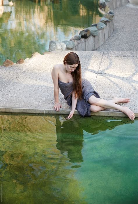 Woman Relaxing At Japanese Spa And Hot Springs By Stocksy Contributor Trinette Reed Stocksy