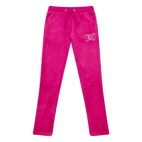 Juicy Couture Girls Diamante Velour Bootcut Joggers Kids Closed