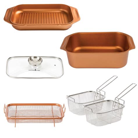 12 QT 14 In 1 Multi Use Copper Chef Wonder Cooker With Roasting Pan And