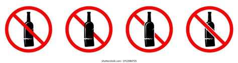 Alcohol Forbidden Glass Bottle Ban Icon Stock Vector Royalty Free