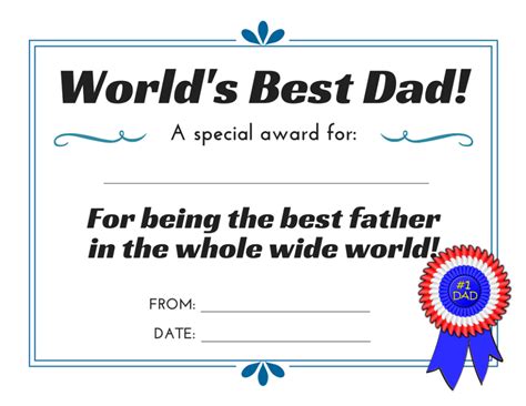 Worlds Best Dad 3 Free Printable Certificates For Fathers Day This