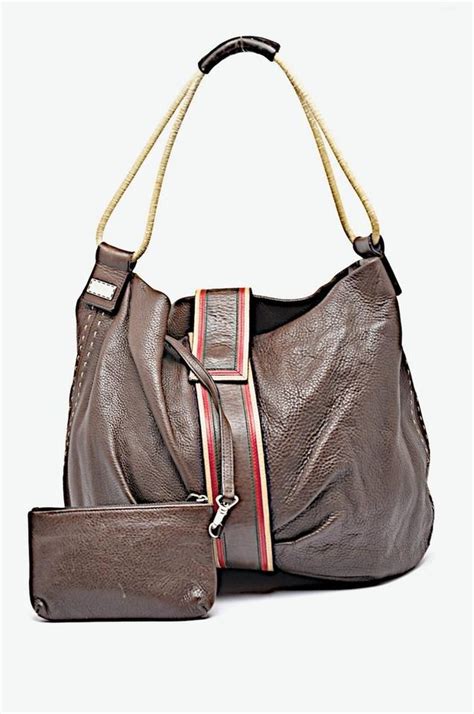 Gianfranco Ferre Brown Leather Shoulder Tote W Redtan Trim Satchel Shoulder Tote Leather