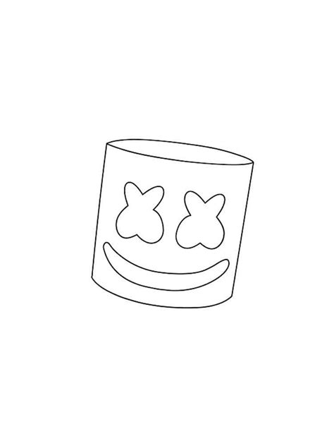 Happy Marshmello Fortnite Coloring Page