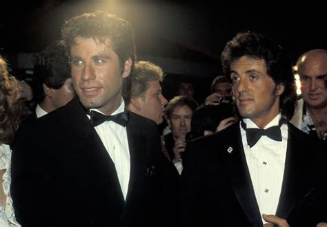 John Travolta And Sylvester Stallone At The Premiere Of Staying Alive
