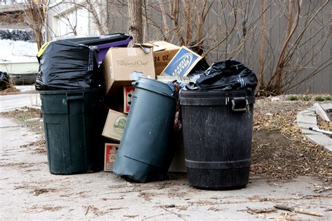 Garbage Cans Overflowing With Trash Picture Free Photograph Photos