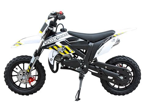 Syx Moto 2021 50cc 2 Stroke 3hp Mini Dirt Bike Yellow And White