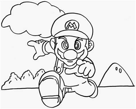 This is a sketch of mario haven acquired a power up. Super Mario Bros Coloring Pages Printables