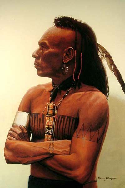 Portrait Huron By David Wright Wes Studi As Magua From Last Of The