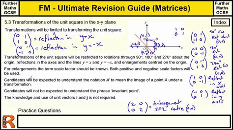 Matrix Transformations Of The Unit Square Ultimate Revision Guide For