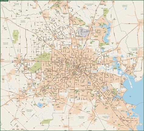 Houston Metro Map Digital Vector Creative Force