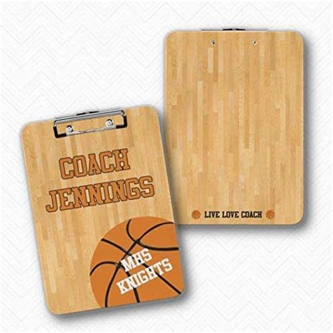 Personalized Double Sided Basketball Coach Clipboard