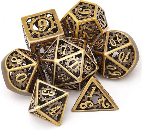 nother metal dice set dandd dragon and dungeon polyhedral metal dice punk style