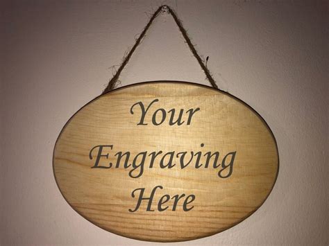 Personalised Wooden Oval Hanging Plaque Sign Any Message Or Etsy
