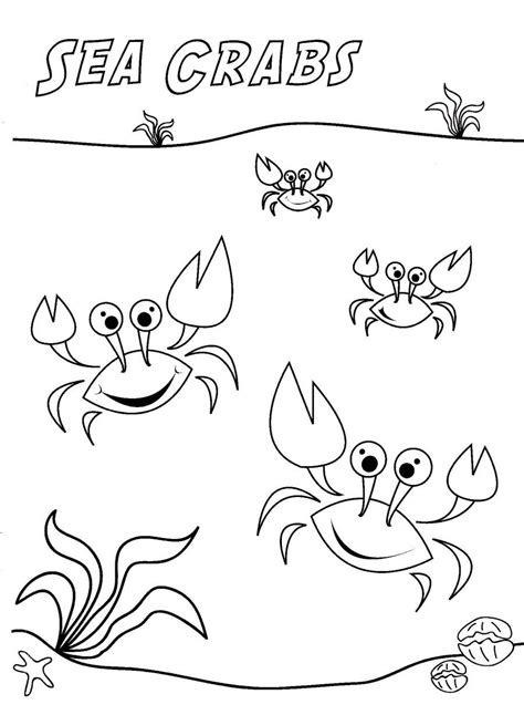 Dibujos de Cangrejo Animales para colorear y pintar Páginas para imprimir y colorear