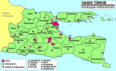 Banyuwangi, banyuwangi regency, east java 68416, אינדונזיה. Daftar kabupaten dan kota di Jawa Timur - Wikipedia bahasa Indonesia, ensiklopedia bebas