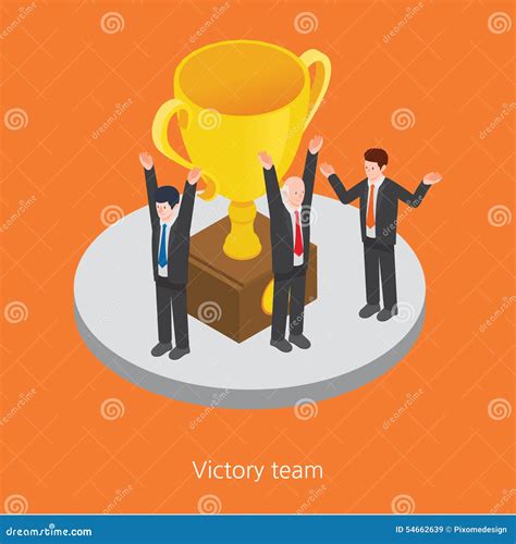 Victory Team Concept Design 3d Isometric Illustration Stock